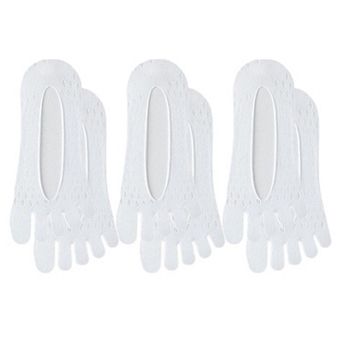 Women's Mesh Toe Socks with Non-Slip Silicone Heel Grip Ultra Low Cut Breathable No Show Sock 3-Pack