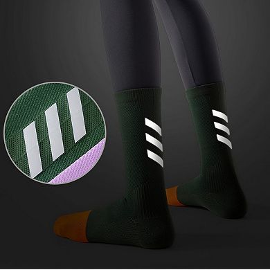 Women's Reflective Compression Sports Socks with Breathable Fabric and Night Visibility Design