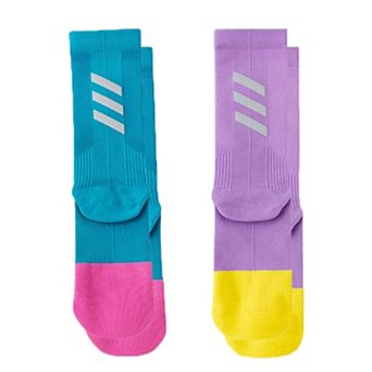 Women's Reflective Compression Sports Socks with Breathable Fabric and Night Visibility Design