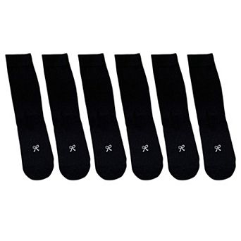 Women's Ribbed Ankle Socks with Bow Embroidery 6 pk