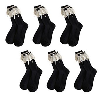 Women's Summer Ruffled Lace - Trim Ankle Socks 6 pk