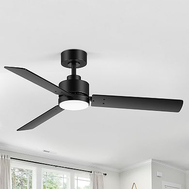 48-Inch LED ceiling fan, acrylic light shade, 3-color temp, 5" downrod, remote