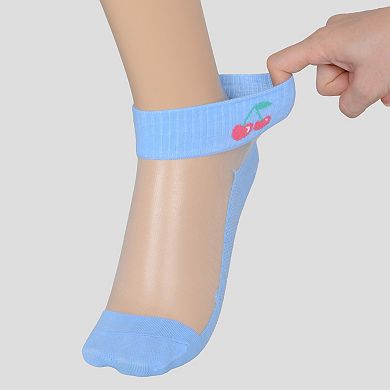 Women's Thin Semitransparent No - Show Socks 5pk Non-slip and Sweat-absorbent