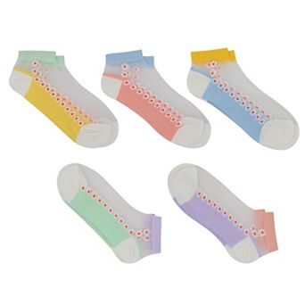 Women's Thin Semitransparent No - Show Socks 5 pk Non-slip and Sweat-absorbent