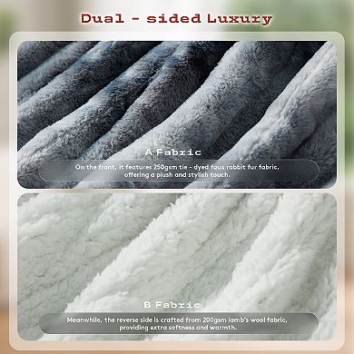 Soft Flannel & Sherpa Electric Throw Blanket with Temperature Control and Safety Timer