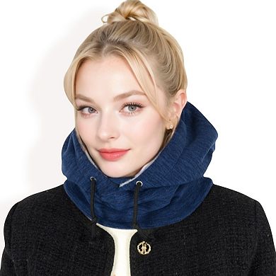 Women's Fleece-Lined Hooded Neck Warmer with Adjustable Drawstrings