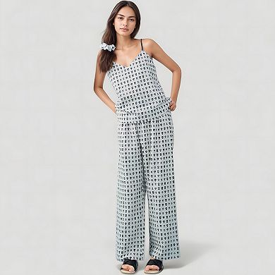 Women's Cami Strap Pajama Set with Relaxed Wide Leg Pants