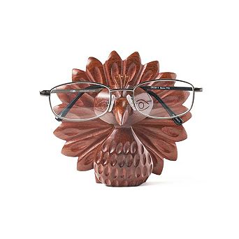 Peacock Glasses Holder Stand - Handcrafted Wood