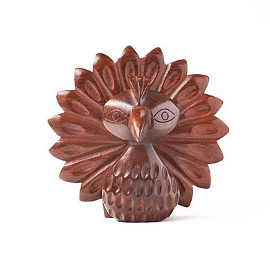 Peacock Glasses Holder Stand - Handcrafted Wood