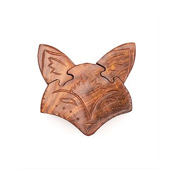 Fox Face Puzzle Box - Hand Carved