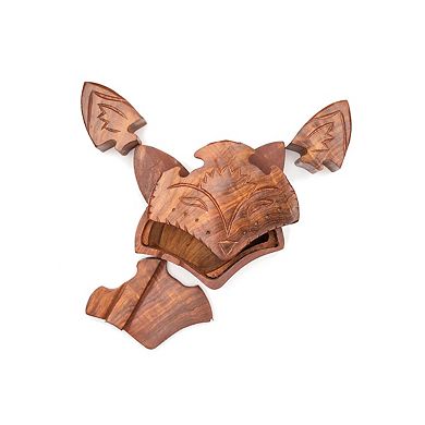 Fox Face Puzzle Box - Hand Carved