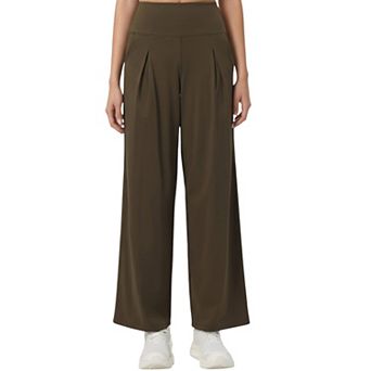 Women's High Waist Pleated Wide Leg Sweatpants with Smooth Stretch Fabric and Relaxed Silhouette