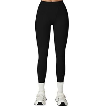 Women's High Waist Seam Detailed Full Length Leggings with Supportive Stretch Fabric