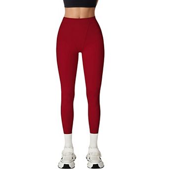 Women's High Waist Seam Detailed Full Length Leggings with Supportive Stretch Fabric