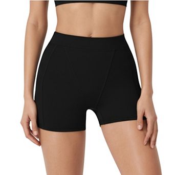 Women's High Waist Seam Detailed Active Shorts with Supportive Stretch Fabric and Flattering Fit