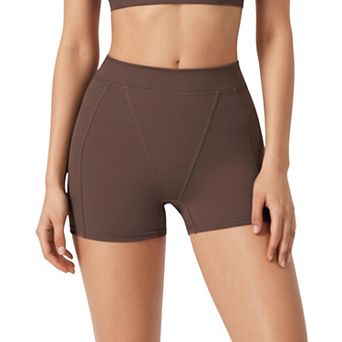 Women's High Waist Seam Detailed Active Shorts with Supportive Stretch Fabric and Flattering Fit
