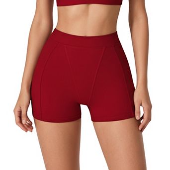 Women's High Waist Seam Detailed Active Shorts with Supportive Stretch Fabric and Flattering Fit