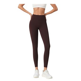 Women's High Waist Stretch Fit Full Length Leggings with Contour Waistband and Smooth Seam Detailing