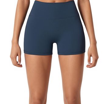 Women's High Waist Stretch Fit Athletic Shorts with Smooth Seam Detailing and Supportive Fabric