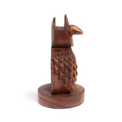 Owl Eyeglass Holder Stand - Hand Carved Wood