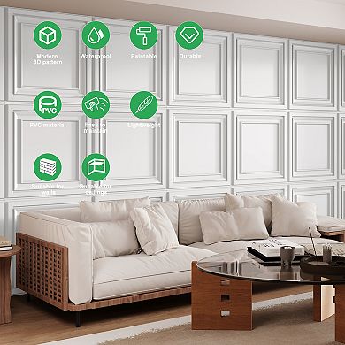 PVC Ceiling Tiles, Glue Up Plastic Sheet in Black, Suitable for Home Decorative Ceilings