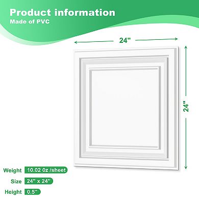 PVC Ceiling Tiles, Glue Up Plastic Sheet in Black, Suitable for Home Decorative Ceilings