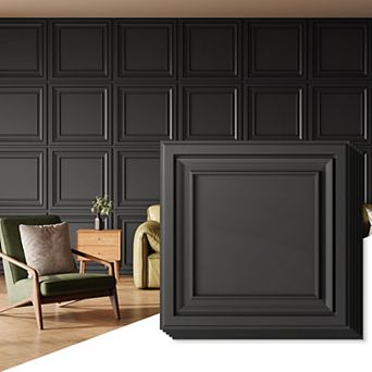 PVC Ceiling Tiles, Glue Up Plastic Sheet in Black, Suitable for Home Decorative Ceilings