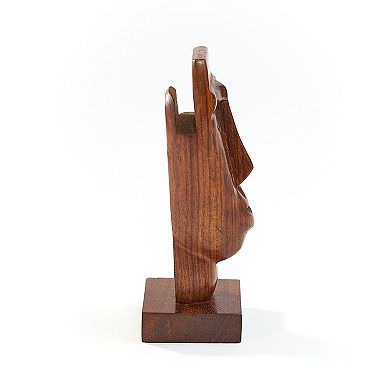 Face Glasses Holder Stand - Hand Carved Indian Rosewood