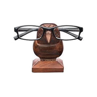 Sparrow Eyeglass Holder Stand - Handcrafted Indian Rosewood