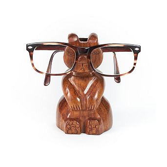 Bear Eyeglasses Holder Stand - Handcrafted Sheesham Wood