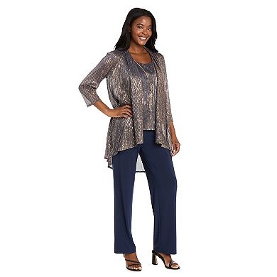 Women's R&M Richards 3-pc. Sequin Duster & Pant Set with Necklace
