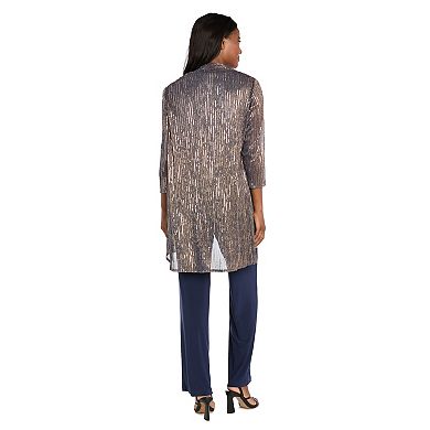 Women's R&M Richards 3-pc. Sequin Duster & Pant Set with Necklace