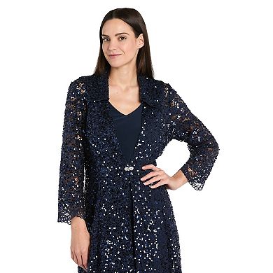 Women's R&M Richards 2-Piece Stretch Sequin Jacket & Dress Set