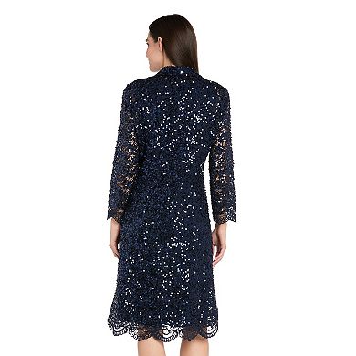 Women's R&M Richards 2-Piece Stretch Sequin Jacket & Dress Set