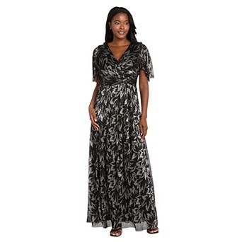 Women's R&M Richards Metallic Printed Maxi Dress