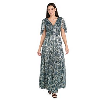Women's R&M Richards Metallic Printed Maxi Dress