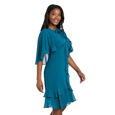 Women's R&M Richards 2-Piece Short Chiffon Capelet & Dress Set