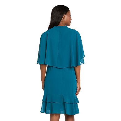 Women's R&M Richards 2-Piece Short Chiffon Capelet & Dress Set