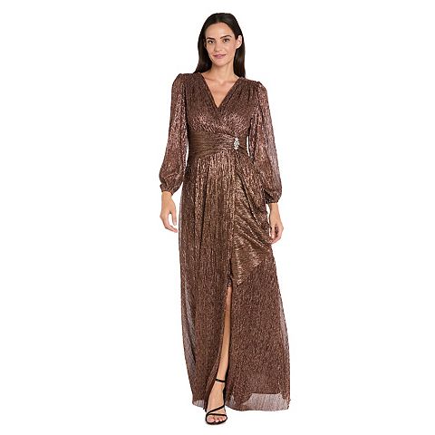 Женские платья R&M Women's R&M Richards Long Crinkle Pleated Dress