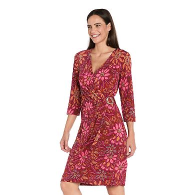 Women's R&M Richards Short Printed Wrap Dress