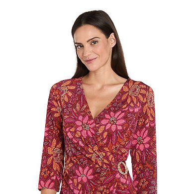 Women's R&M Richards Short Printed Wrap Dress