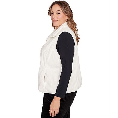 Hearts of Palm Plus Size Makin' Me Blush Solid Faux Fur Vest