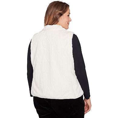 Hearts of Palm Plus Size Makin' Me Blush Solid Faux Fur Vest