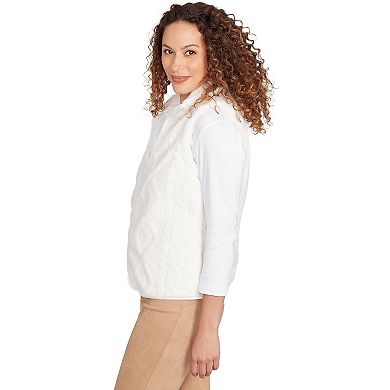 Hearts of Palm Women's Makin' Me Blush Solid Faux Fur Vest