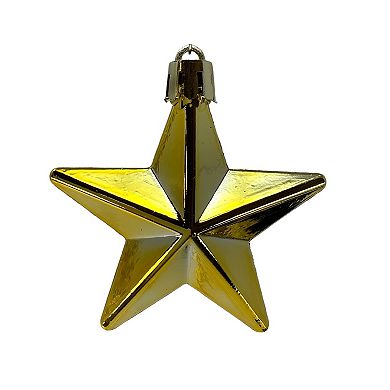 8 Piece Shiny Matte and Glitter Gold Stars Christmas Ornament Decorations 2 Inch