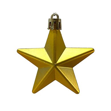 8 Piece Shiny Matte and Glitter Gold Stars Christmas Ornament Decorations 2 Inch