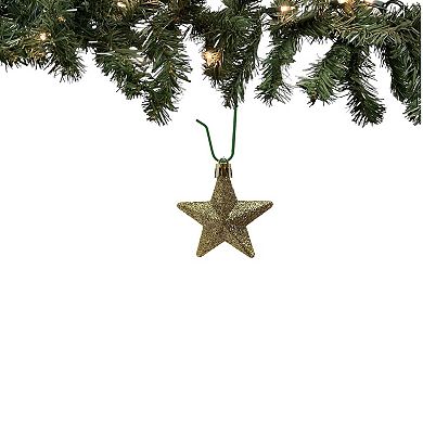 8 Piece Shiny Matte and Glitter Gold Stars Christmas Ornament Decorations 2 Inch