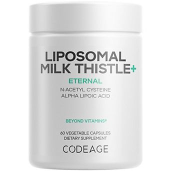 Codeage Liposomal Milk Thistle+, NAC, Artichoke, Dandelion, ALA, BioPerine Black Pepper, 60 ct