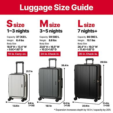 LW 5524 Hardshell Expansion Front-openning, USB port,Cup-holder Spinner Luggage