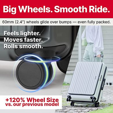 LW 5524 Hardshell Expansion Front-openning, USB port,Cup-holder Spinner Luggage